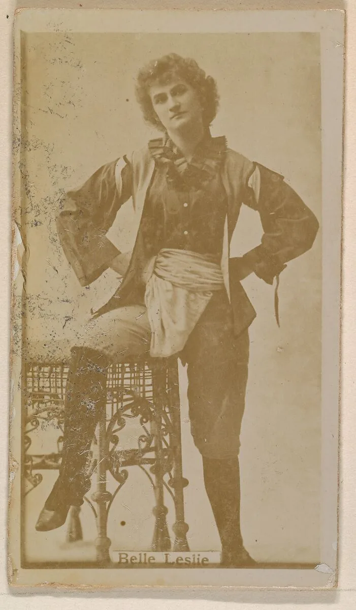 Belle Leslie, from the Actresses series (N245) issued by Kinney Brothers to promote Sweet Caporal Cigarettes — Kinney Brothers Tobacco Company