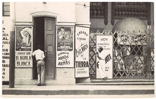 [Cinema Entrance with Movie Poster ("A Farewell to Arms"), Havana]