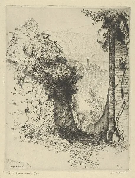 Lago di Orla, vue du Sacro Monte — Maurice Victor Achener