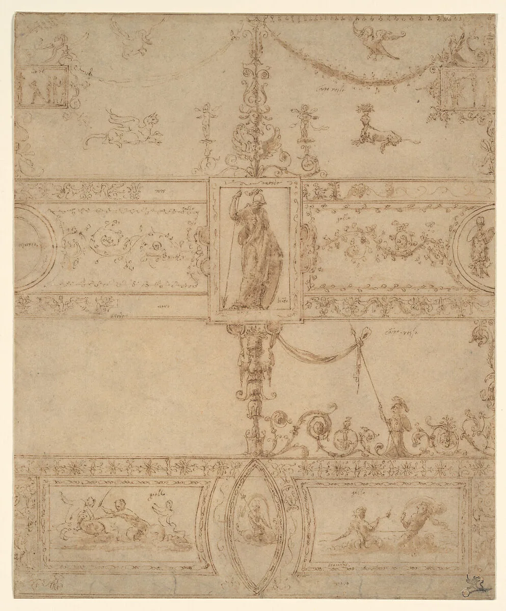 Design for a Grotesque Decoration — Luzio Luzzi (also known as Luzio Romano, Luzio da Todi)
