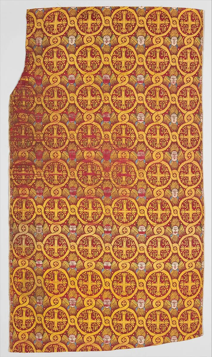 Silk textile with Seraphim and Crosses — Unknown