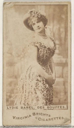 Lydie Barel, Des Bouffes, from the Actors and Actresses series (N45, Type 1) for Virginia Brights Cigarettes