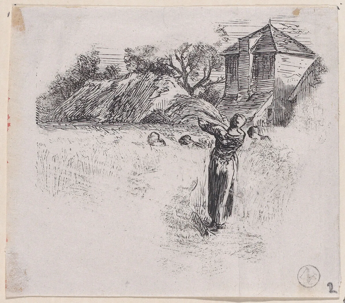 Woman Carrying Sheaf — Charles Jacque