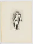 A naked young man standing, his left hand leaning on a block, holding a statue of Victory in his right — Miguel Portillo|Carlos Alvarado Lang|Imprenta Universitaria, Mexico City