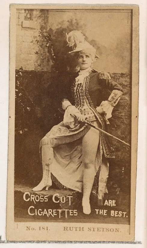 Card Number 181, Ruth Stetson, from the Actors and Actresses series (N145-2) issued by Duke Sons & Co. to promote Cross Cut Cigarettes — W. Duke, Sons & Co.