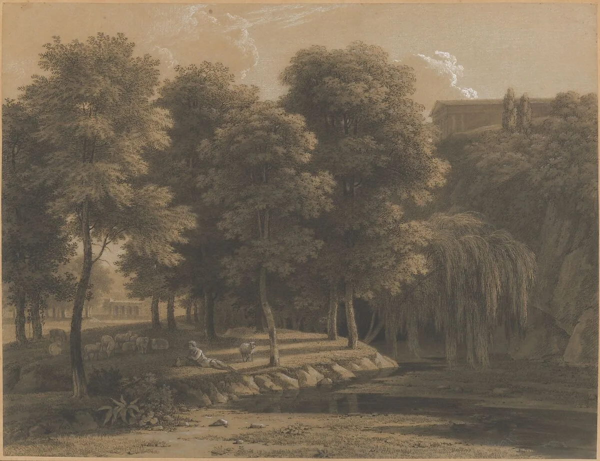Classical Landscape with a Shepherd — Jean Victor Bertin