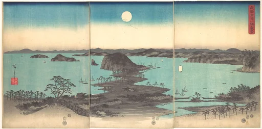 Buyō Kanazawa Hasshō Yakei|雪月花 武陽金沢八勝夜景|Full Moon at Kanazawa, Province of Musashi