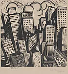 View of New York, from the portfolio '15 Grabados en madera' (Madrid 1929) — Gabriel Fernández Ledesma