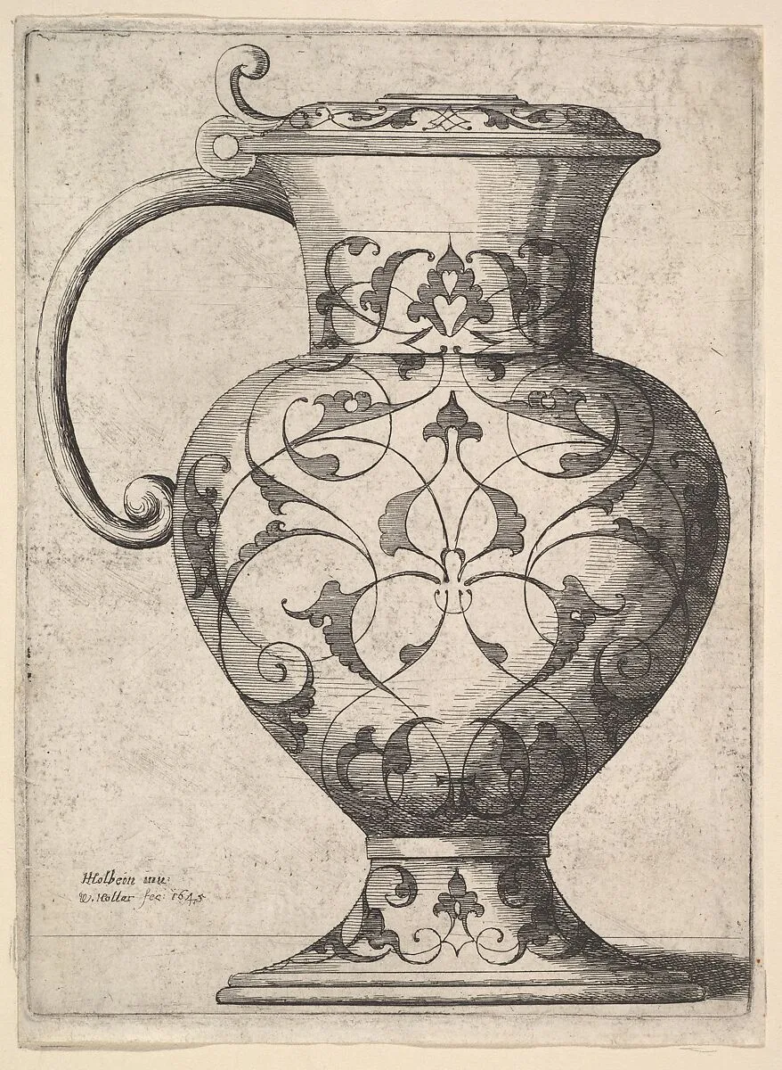 Jug decorated with arabesques — Hans Holbein the Younger|Wenceslaus Hollar