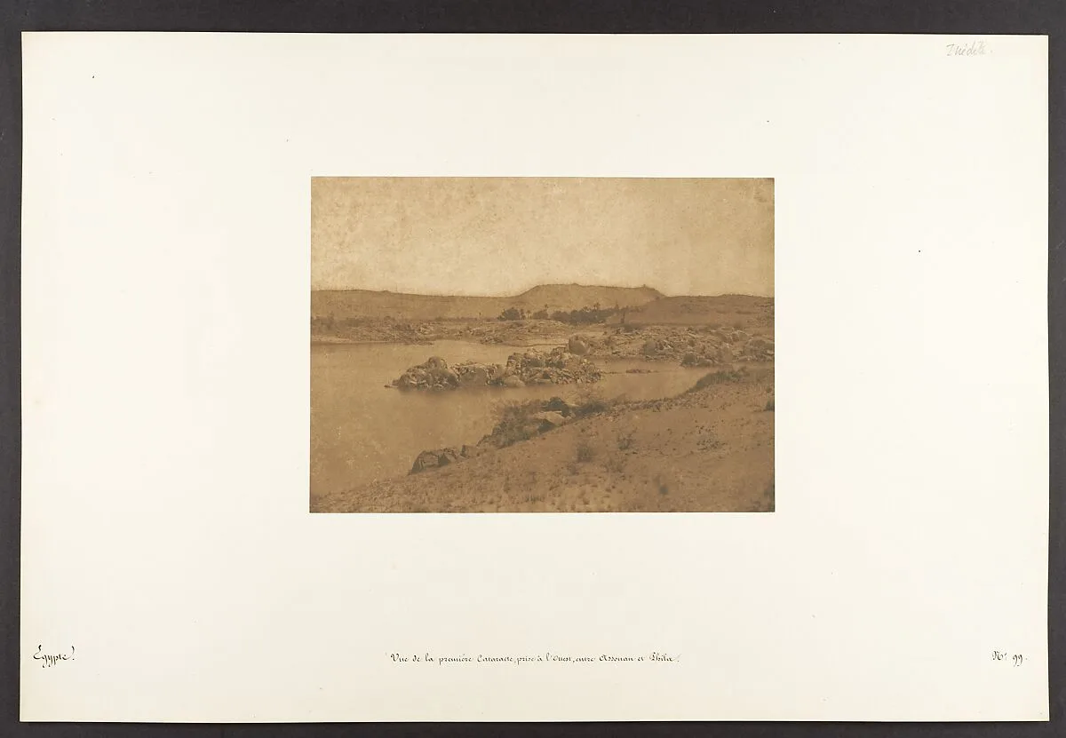 Vue de la première Cataracte, prise à l'Ouest, entre Assouan et Philae — Maxime Du Camp