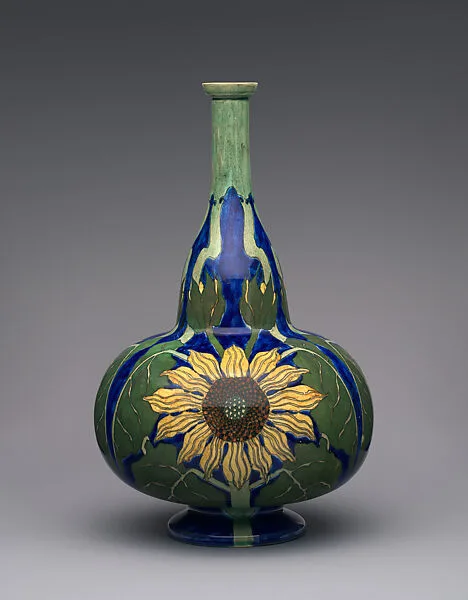 Vase with sunflowers — Rozenburg Plateelfabriek