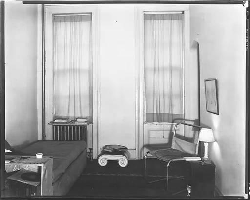 [Living Room of Walker Evans's Apartment at 441 East 92nd Street with Daybed, Ionic Capital, Music Records]