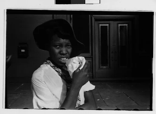 [Two 35mm Film Frames: Women on Street, Possibly Ossining, New York]