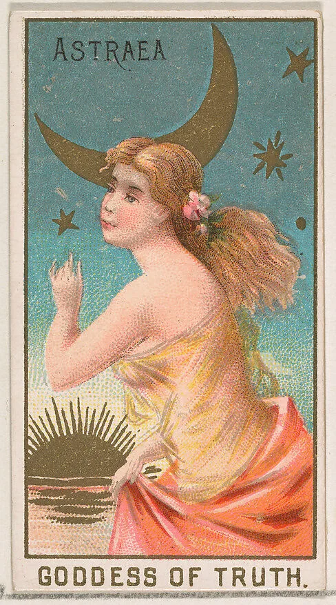 Astraea, Goddess of the Truth, from the Goddesses of the Greeks and Romans series (N188) issued by Wm. S. Kimball & Co. — William S. Kimball & Company|Ketterlinus Lithography Company