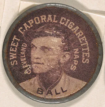 Ball, Cleveland Naps (black), from the Domino Discs series (PX7), issued by Kinney Brothers — Kinney Brothers Tobacco Company