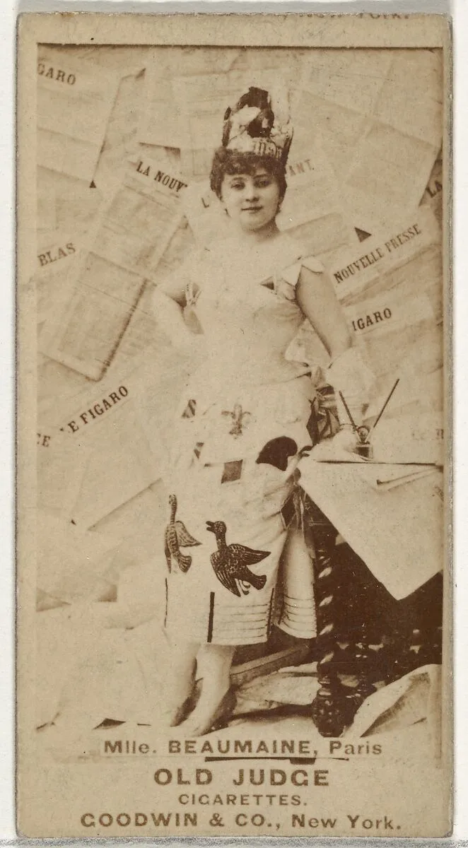 Mlle. Beaumaine, Paris, from the Actors and Actresses series (N171) for Old Judge Cigarettes — Goodwin & Company
