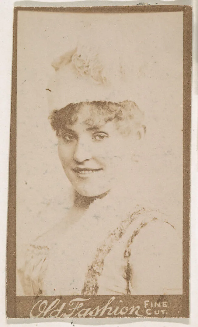 Actress wearing feathered hat, from the Actresses series (N664) promoting Old Fashion Fine Cut Tobacco — Unknown