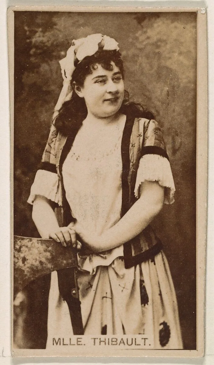 Mlle. Lena Thibaut, from the Actresses series (N245) issued by Kinney Brothers to promote Sweet Caporal Cigarettes — Kinney Brothers Tobacco Company