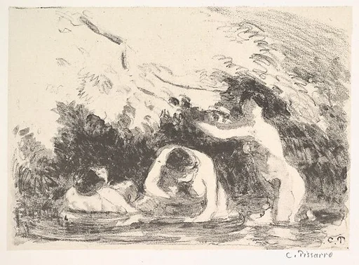 Bathers in the Shade of Wooded Banks (Baigneuses à L'Ombre des Berges Boisées)