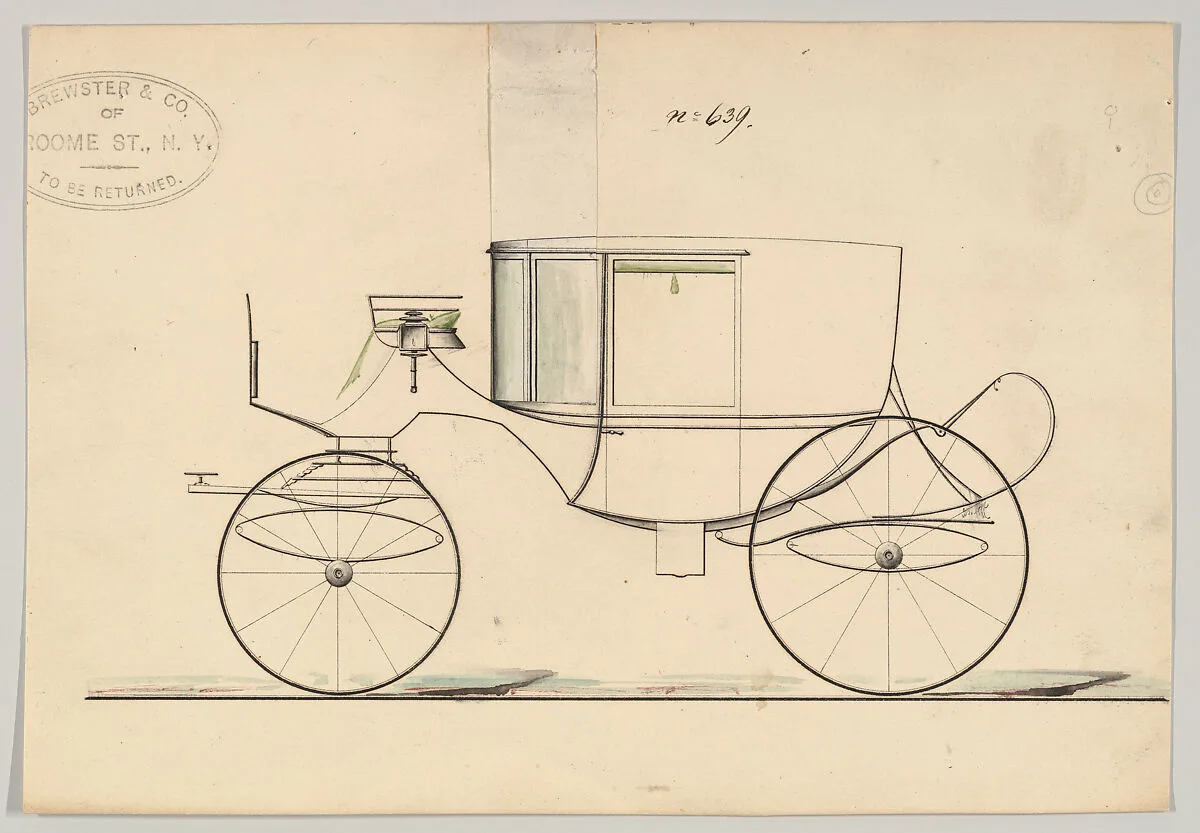 Design for Coupé, no. 639 ("Three-quarter Size Clarence with C Springs Behind") — Brewster & Co.