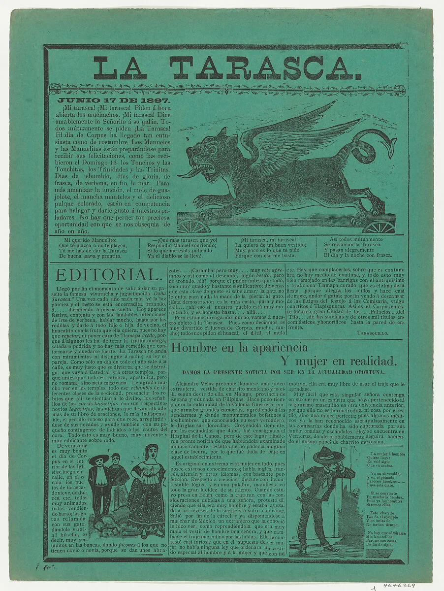 Broadsheet relating to 'la Tarasca' (the carnival monster) — Anonymous|Antonio Vanegas Arroyo