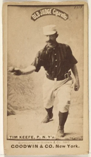 Timothy John "Tim" Keefe, Pitcher, New York, from the Old Judge series (N172) for Old Judge Cigarettes