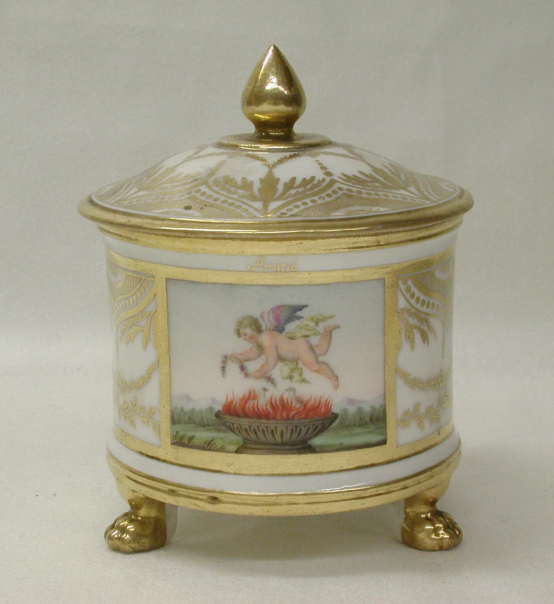 Sugar bowl with cover (part of a service) — Royal Porcelain Manufactory, Naples