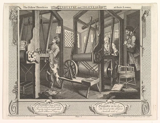 The Fellow 'Prentices at their Looms (Industry and Idleness, plate 1)
