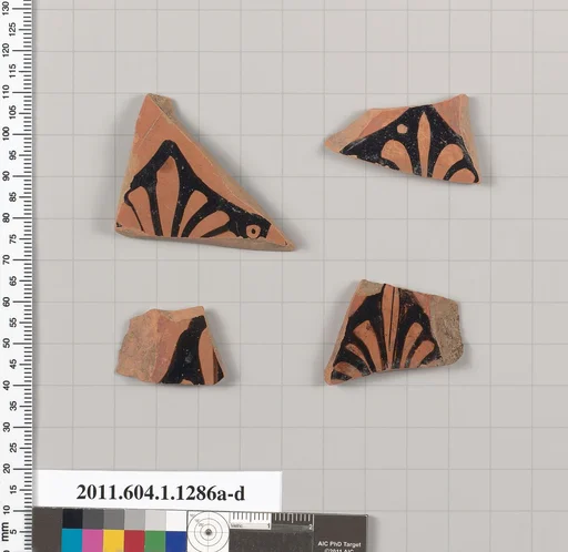 Terracotta fragments of kylikes (drinking cups)