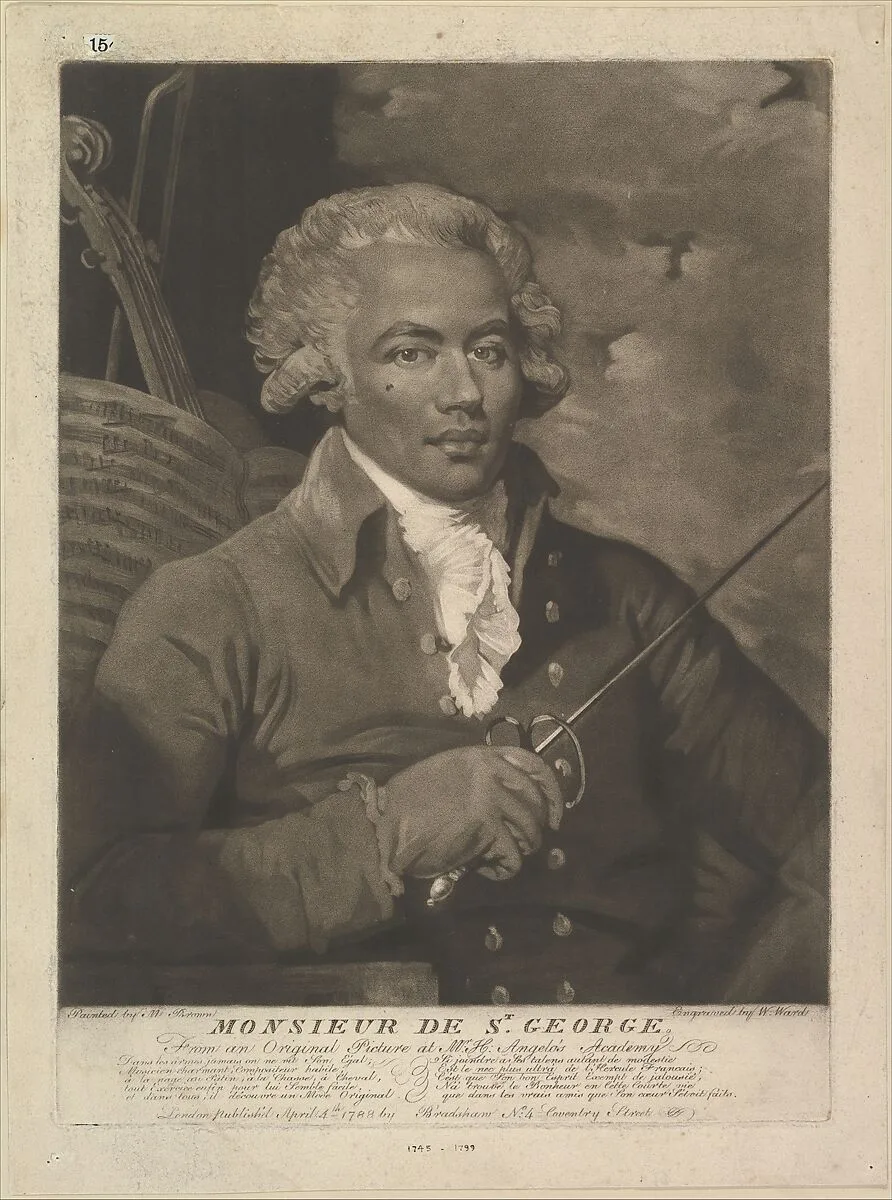 Monsieur de St. George — William Ward|Joseph Bologne, Chevalier de Saint-Georges|Mather Brown|Thomas Bradshaw