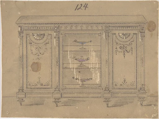 Cabinet Design with Glass Center Door
