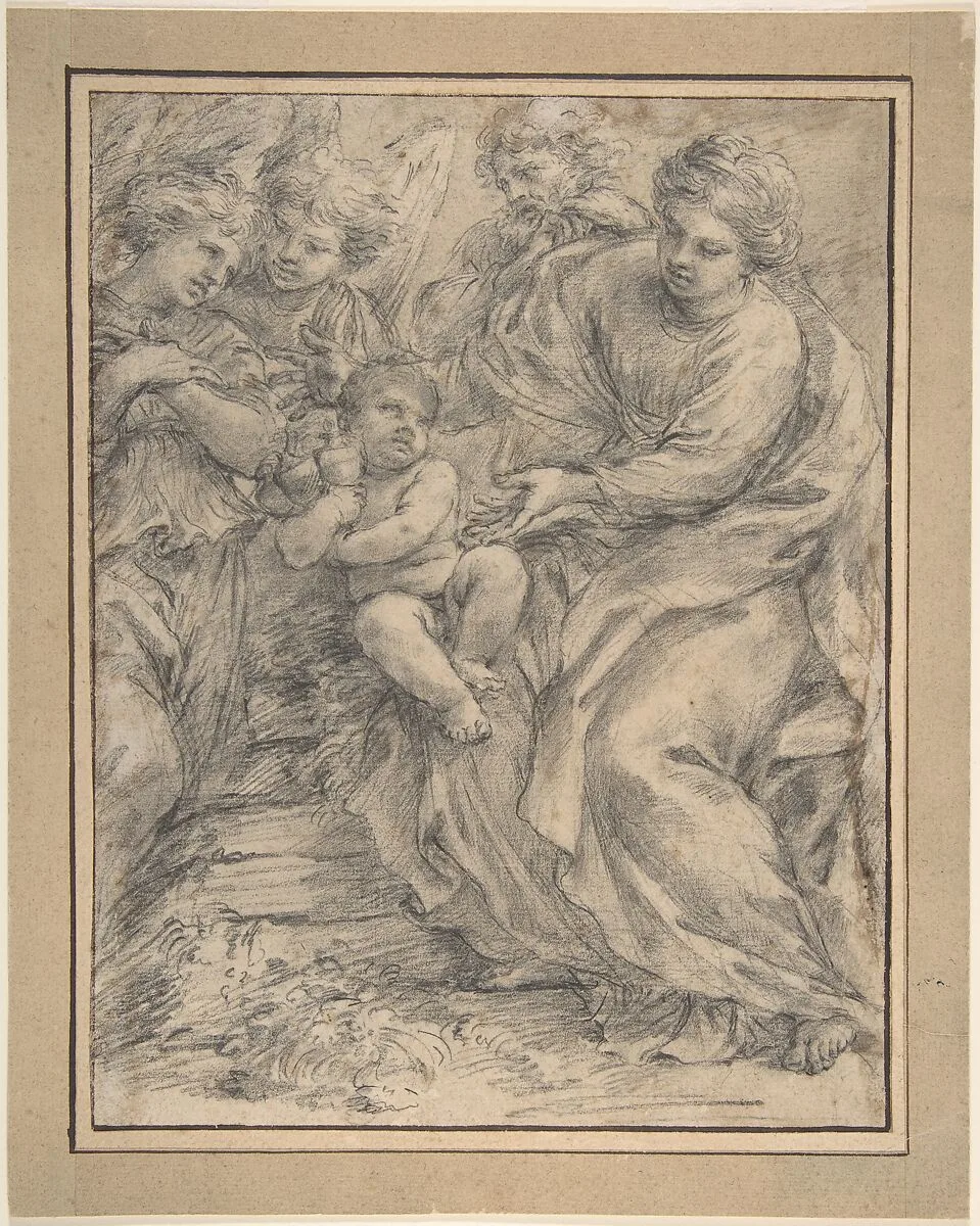 The Holy Family with Two Angels — Alessandro Algardi