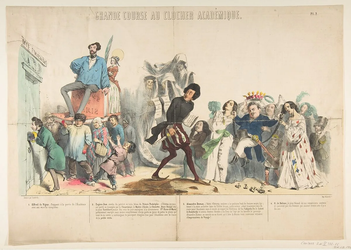 Grand Course au Clocher Académique, Pl. 2 — J. J. Grandville|Aubert et Cie