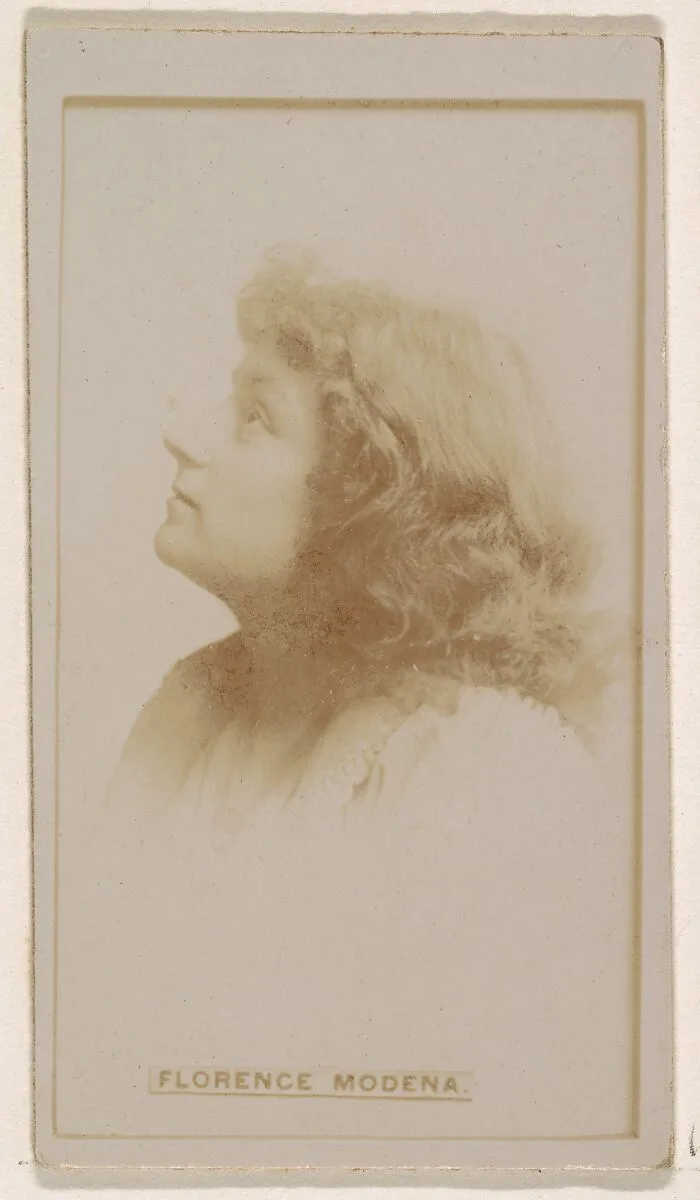 Florence Modena, from the Actresses series (N245) issued by Kinney Brothers to promote Sweet Caporal Cigarettes — Kinney Brothers Tobacco Company
