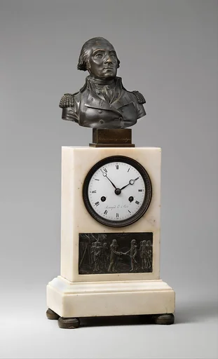 Clock with Bust of Washington and Relief of Cornwallis Resigning his Sword to Washington