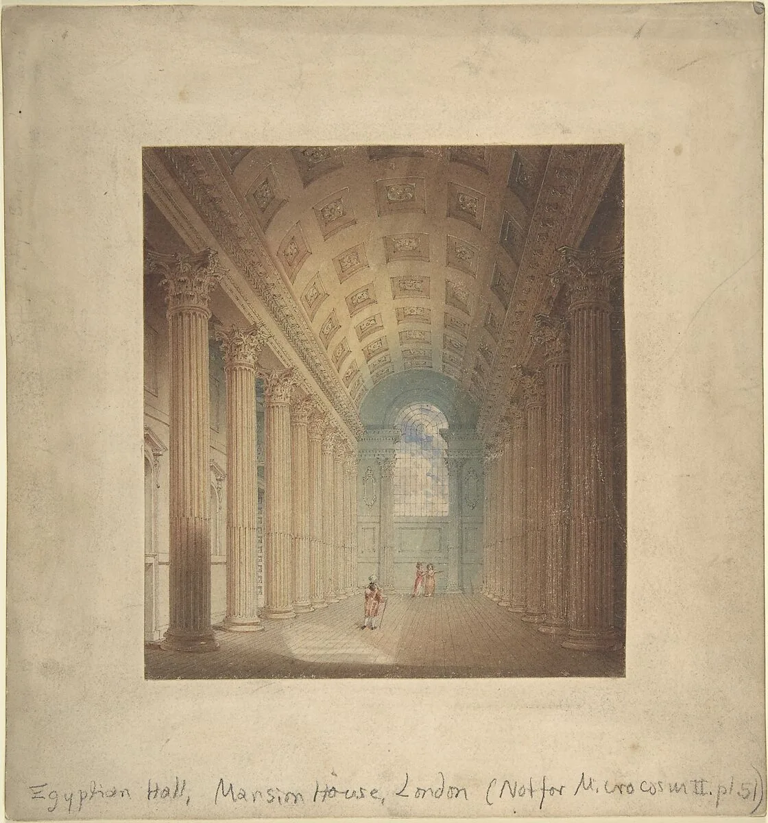 Egyptian Hall, Mansion House, London — George Dance|Auguste Charles Pugin