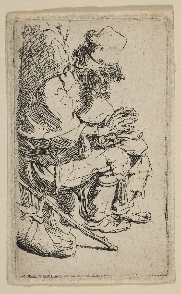 Beggar Seated Warming His Hands at a Chafing Dish — Rembrandt (Rembrandt van Rijn)
