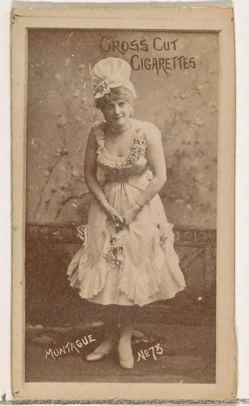 Card Number 75, Montague, from the Actors and Actresses series (N145-1) issued by Duke Sons & Co. to promote Cross Cut Cigarettes — W. Duke, Sons & Co.