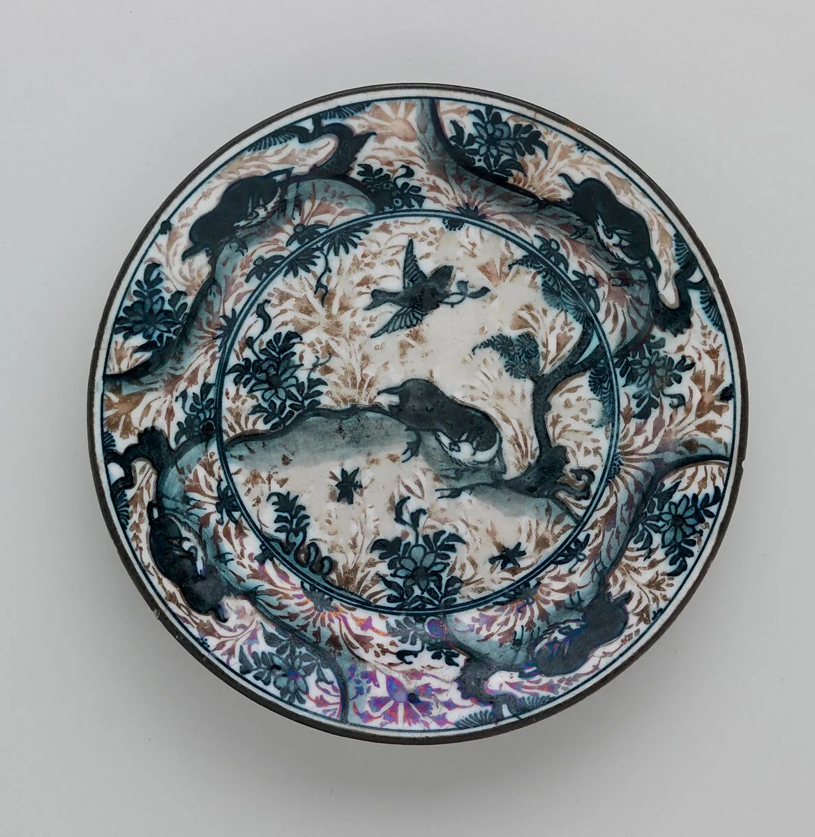 Plate Depicting Birds and Animals — Unknown