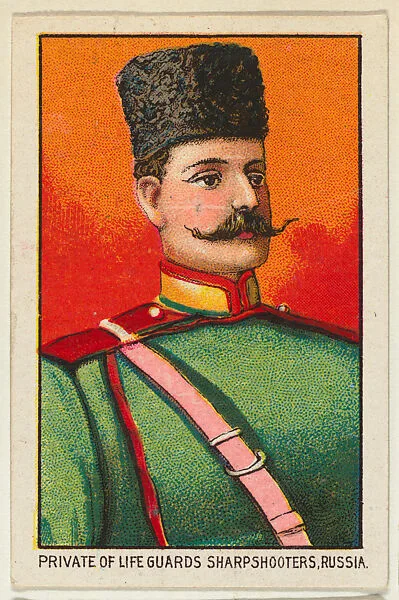 Private of Life Guards Sharpshooters, Russia, from the Military series (T79) issued by the American Tobacco Company — American Tobacco Company