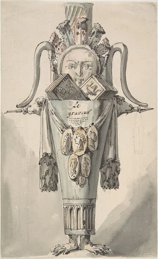 Caricature of an Engraver (recto); Sketch for a Caricature (verso)