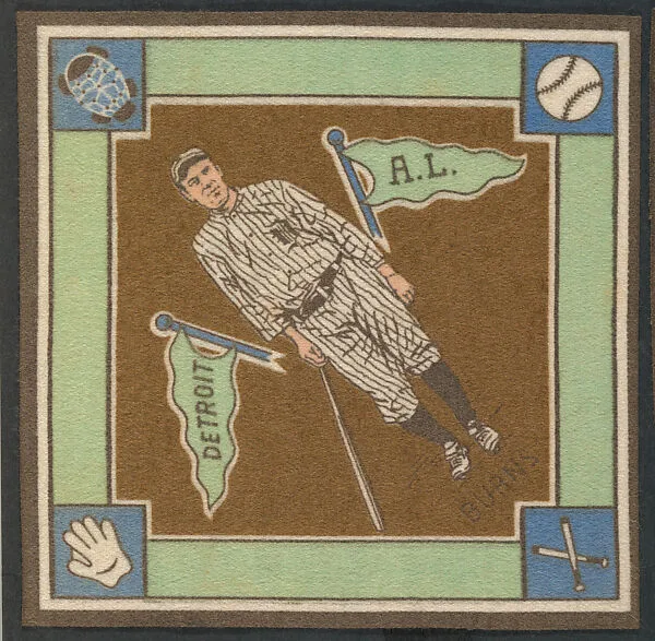 George Burns, Detroit, American League from Baseball Players Felt Blanket series (B18) — Unknown