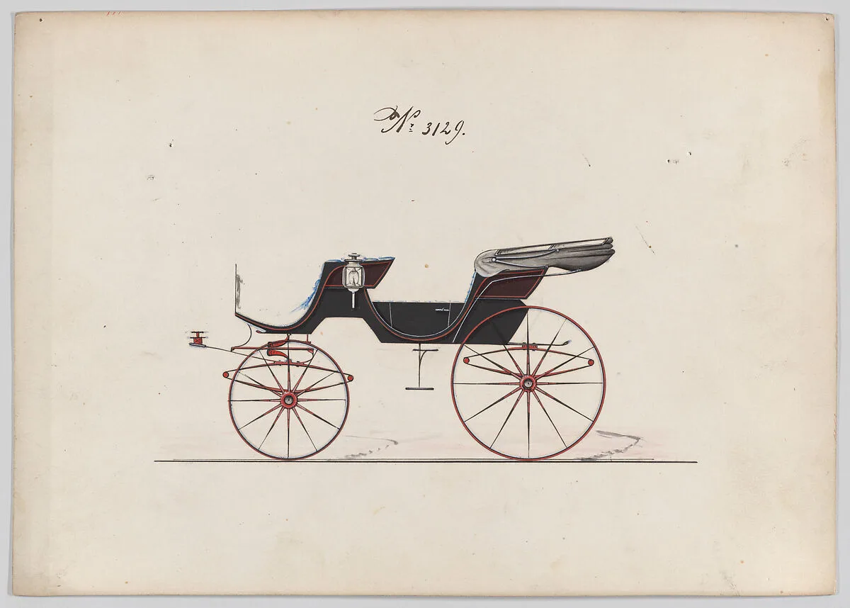 Design for 2 seat Cabriolet Phaeton, no. 3129 — Brewster & Co.