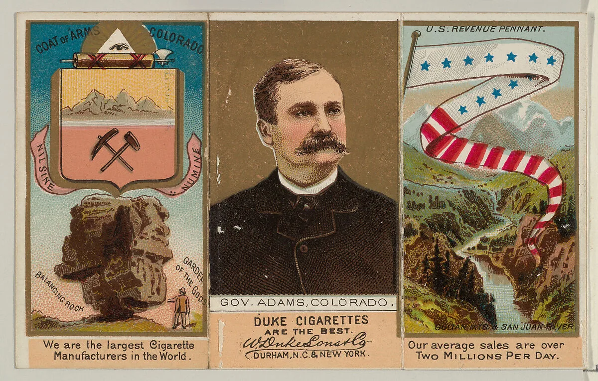 Governor Adams, Colorado, from "Governors, Arms, Etc." series (N133-2), issued by Duke Sons & Co. — W. Duke, Sons & Co.