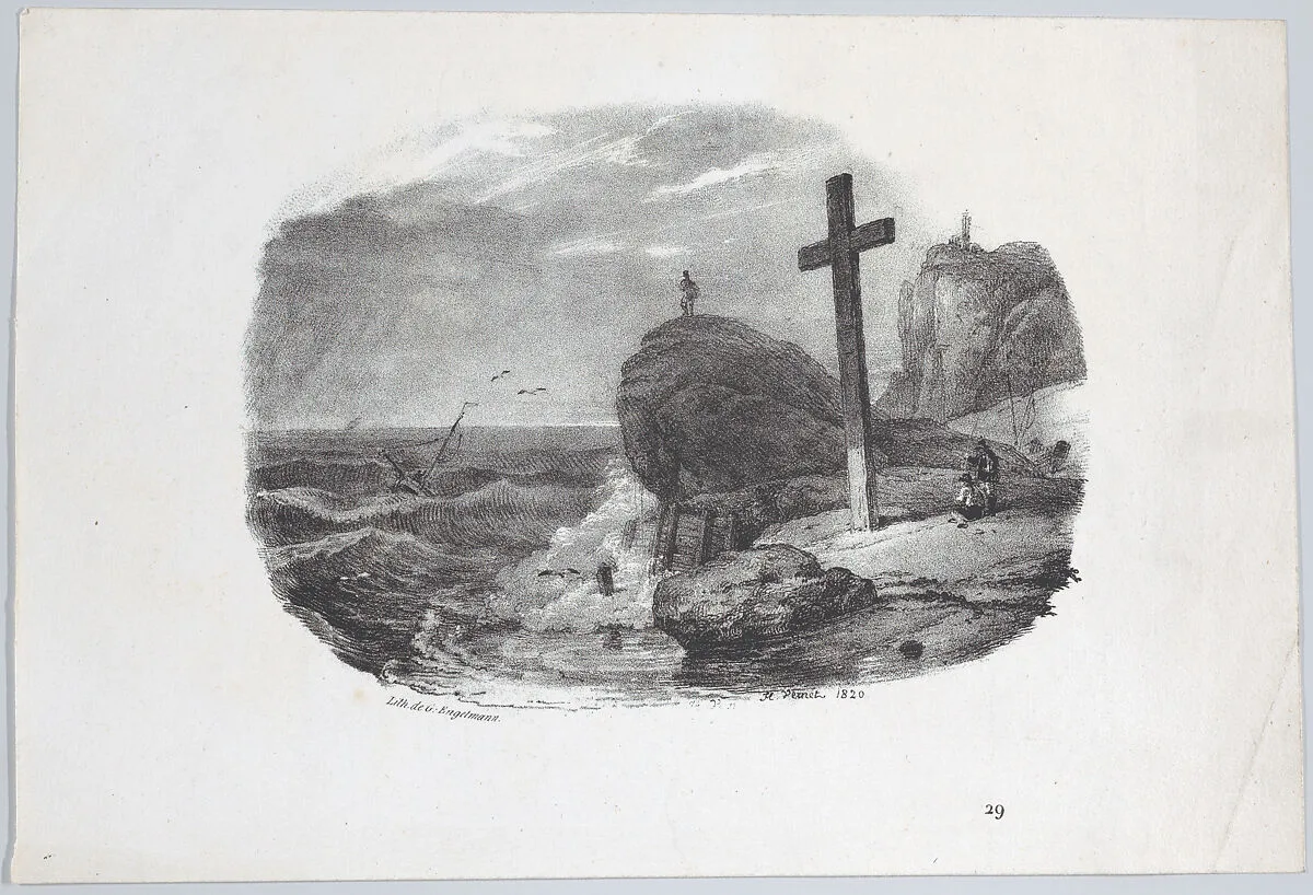 Cliff of Fécamp — Horace Vernet|Godefroy Engelmann