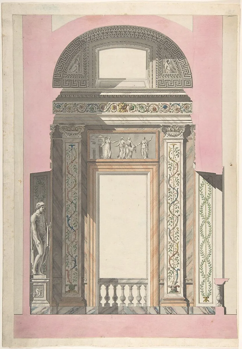 Drawing for an Interior — Giovanni Larciani ("Master of the Kress Landscapes")