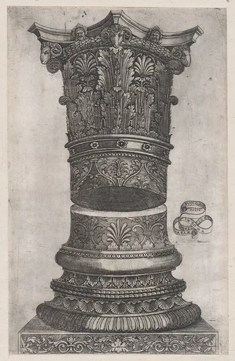 Speculum Romanae Magnificentiae: Decorated capital and base in the Temple of Jupiter, Rome