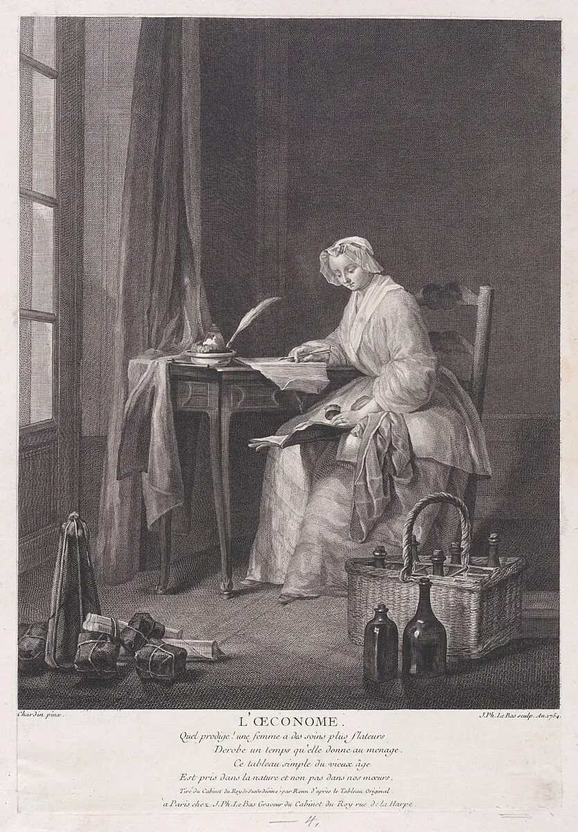 The Thrifty Woman — Jean Siméon Chardin|Jacques Philippe Le Bas