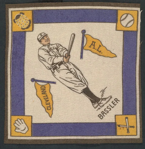Johnny Bassler, Cleveland, American League from Baseball Players Felt Blanket series (B18) — Unknown
