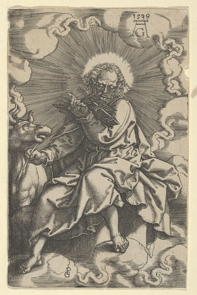 Saint Luke, from The Four Evangelists — Heinrich Aldegrever|Georg Pencz